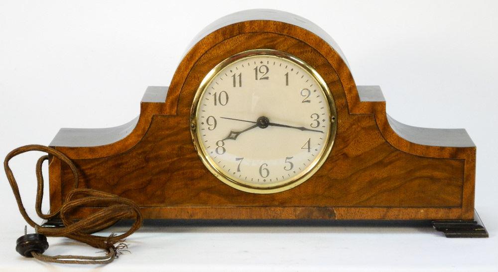 Mauthe Germany Electric Walnut Mantel Clock, 19" wide. (1 of 2)