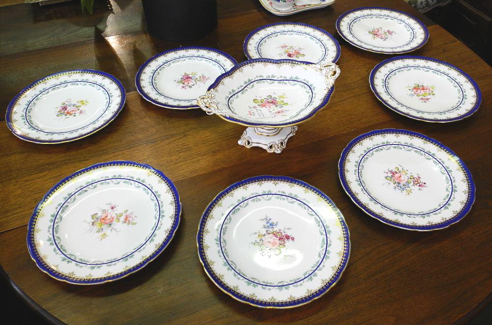 8 Royal Crown Derby Dishes (1 Chipped) & Compote (1 of 3)