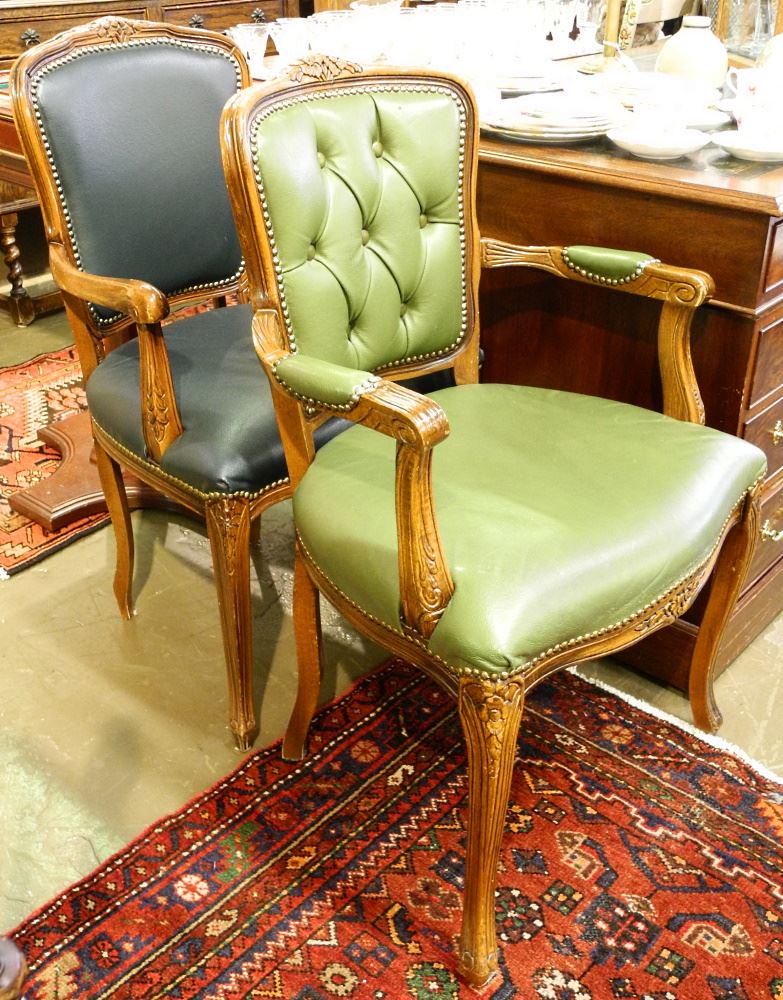 4 Louis XV Style Open Armchairs in 2 Styles (3 & 1), 36 (1 of 2)