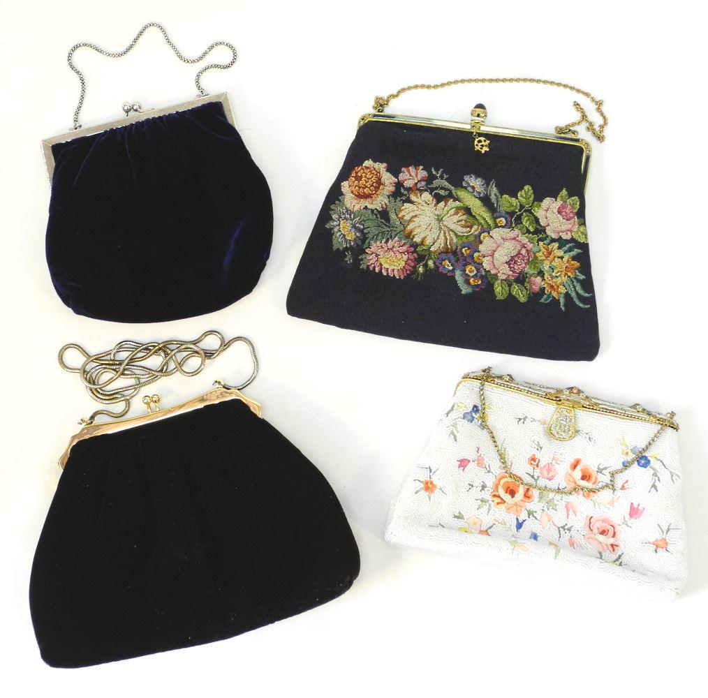 Antique Vintage Beaded/ Embroidered Enamel Purse (1 of 1)