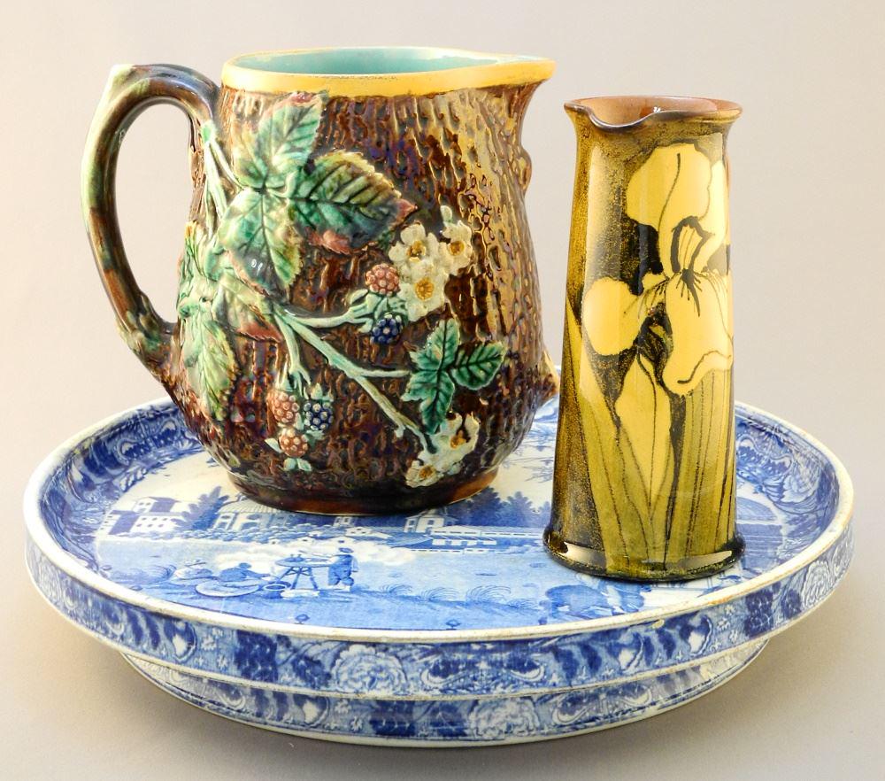 19th C. B & W Transferware Cake Plate with a Wedgwood (1 of 3)