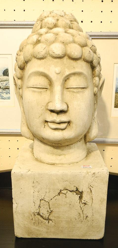 Ceramic Bust of the Serene Buddha, 18" high. (1 of 1)