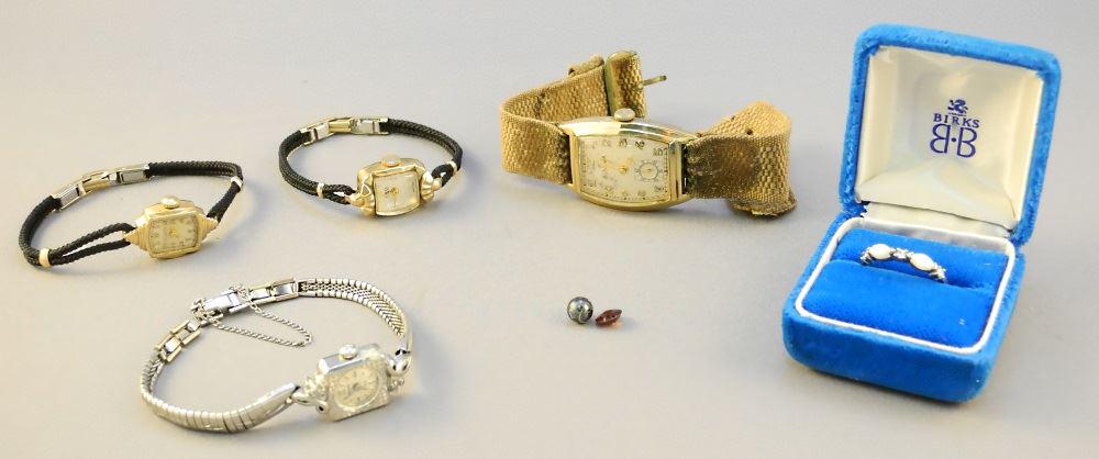 Horological lot: Three ladies watches, man's watch , (1 of 2)