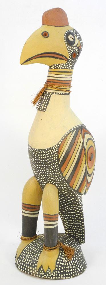 Papua New Guinea Carved Cassowary By Markus Kuni, 27": Papua New Guinea Carved Cassowary By Markus Kuni, 27" high.