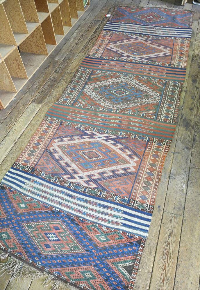 Caucasian Kagizman Runner, approximately 12' 6" x 3'9". (1 of 11)