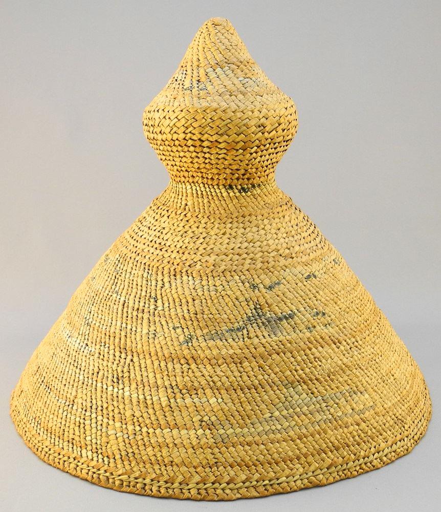 Nuu-Chah-Nulth "Maquinna" Style Hat attributed to Rhoda: Nuu-Chah-Nulth "Maquinna" Style Hat attributed to Rhoda Mack, 10 3/4"h.