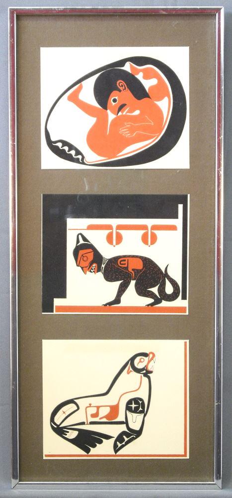 3 Nuu Chah Nulth Serigraphs Attributed to Ron Hamilton, (1 of 1)