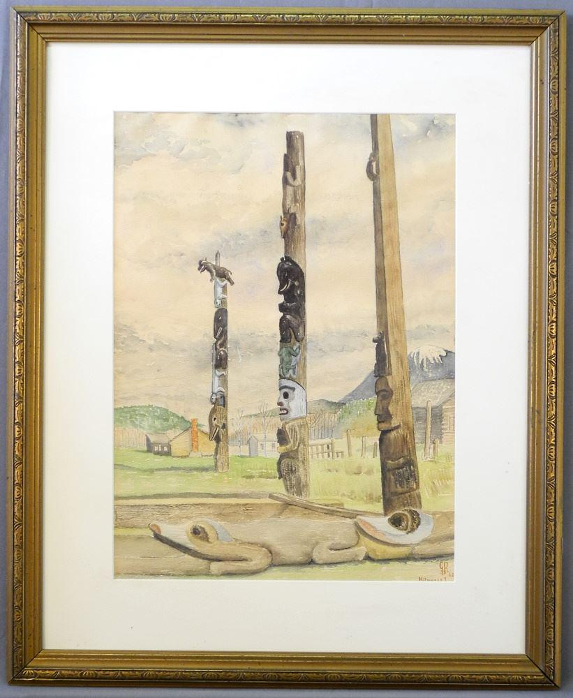 Watercolour Monogrammed G.R.S.'62, 19" x 14", (1 of 3)