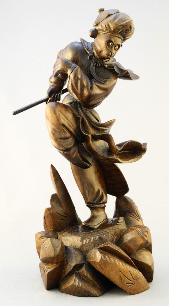 Rosewood Monkey God Figure. (1 of 3)
