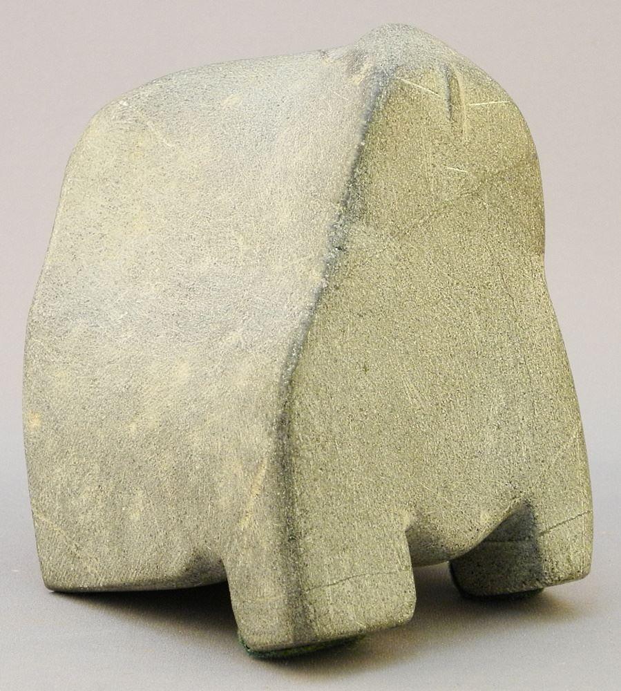 Inuit Stone Figural Carving Signed John Pangnark, 4 (1 of 3)