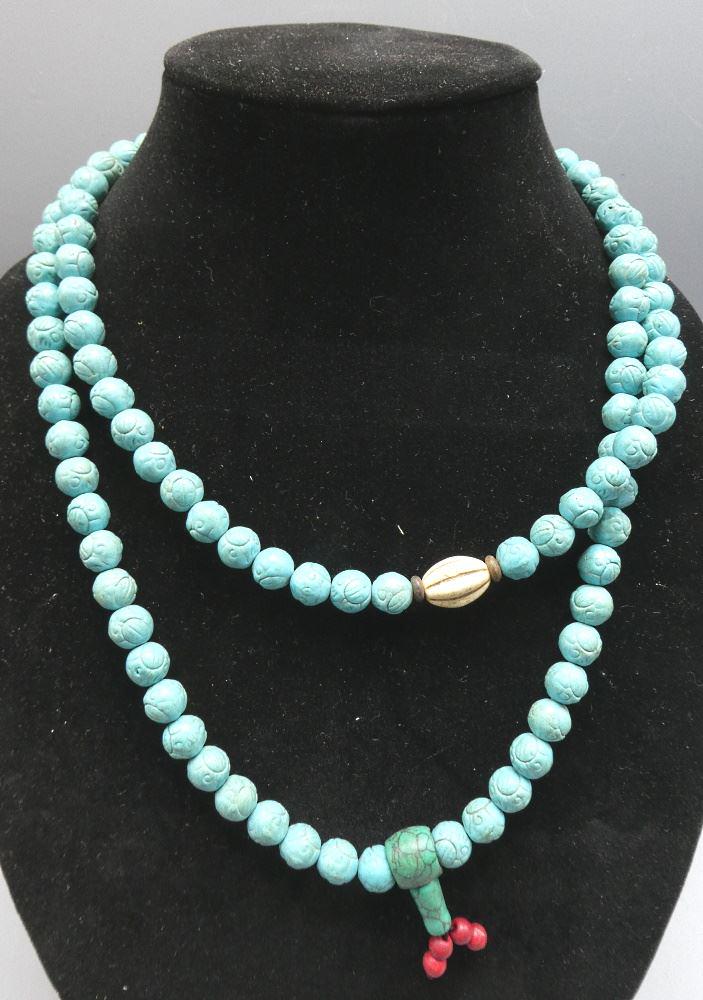 Sino-Tibetan Turquoise "Auspicious Clouds" Beads Prayer (1 of 4)