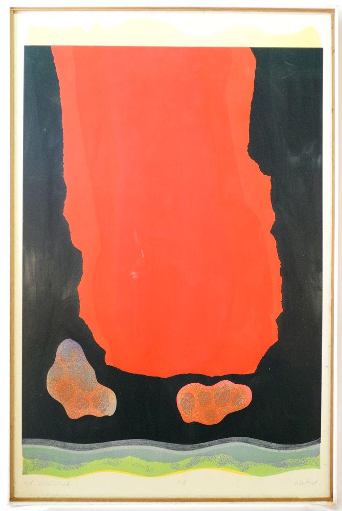 Silkscreen 11/25 signed Harvey '69, 39" x 25", "Red (1 of 1)