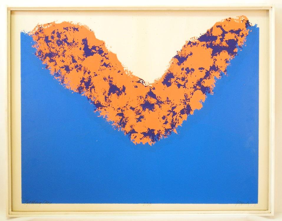 Silkscreen 6/75 signed (Don) Harvey 72, 20" x 25",: Silkscreen 6/75 signed (Don) Harvey 72, 20" x 25", "Getting Close".