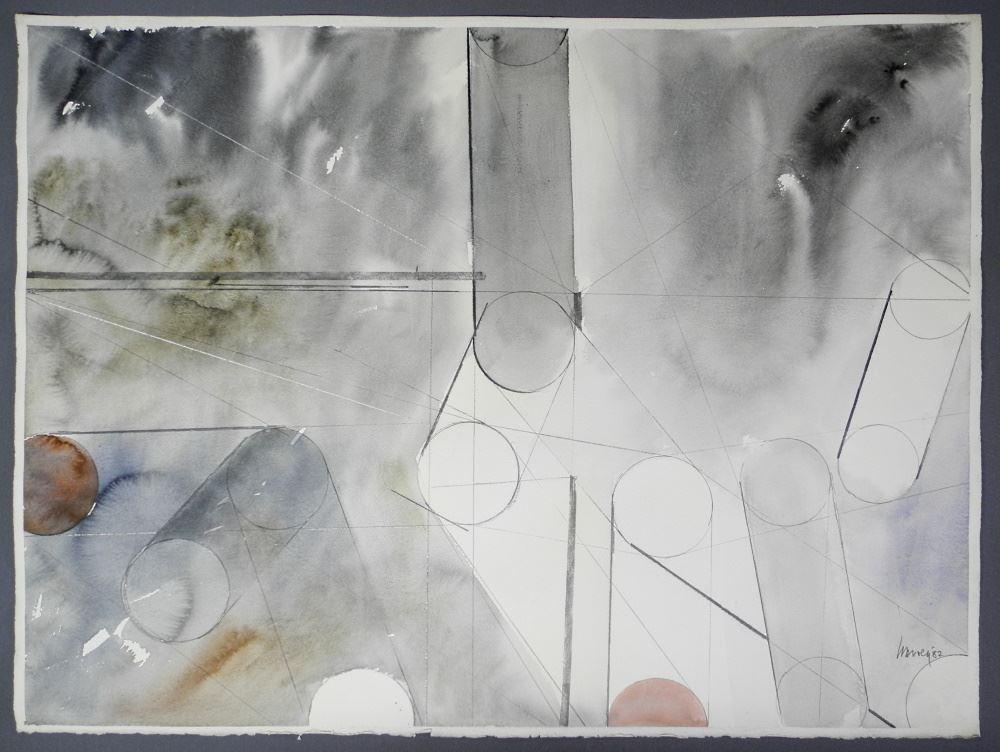 Unframed Watercolour signed Harvey 1982, 23 3/4" x 21 (1 of 2)