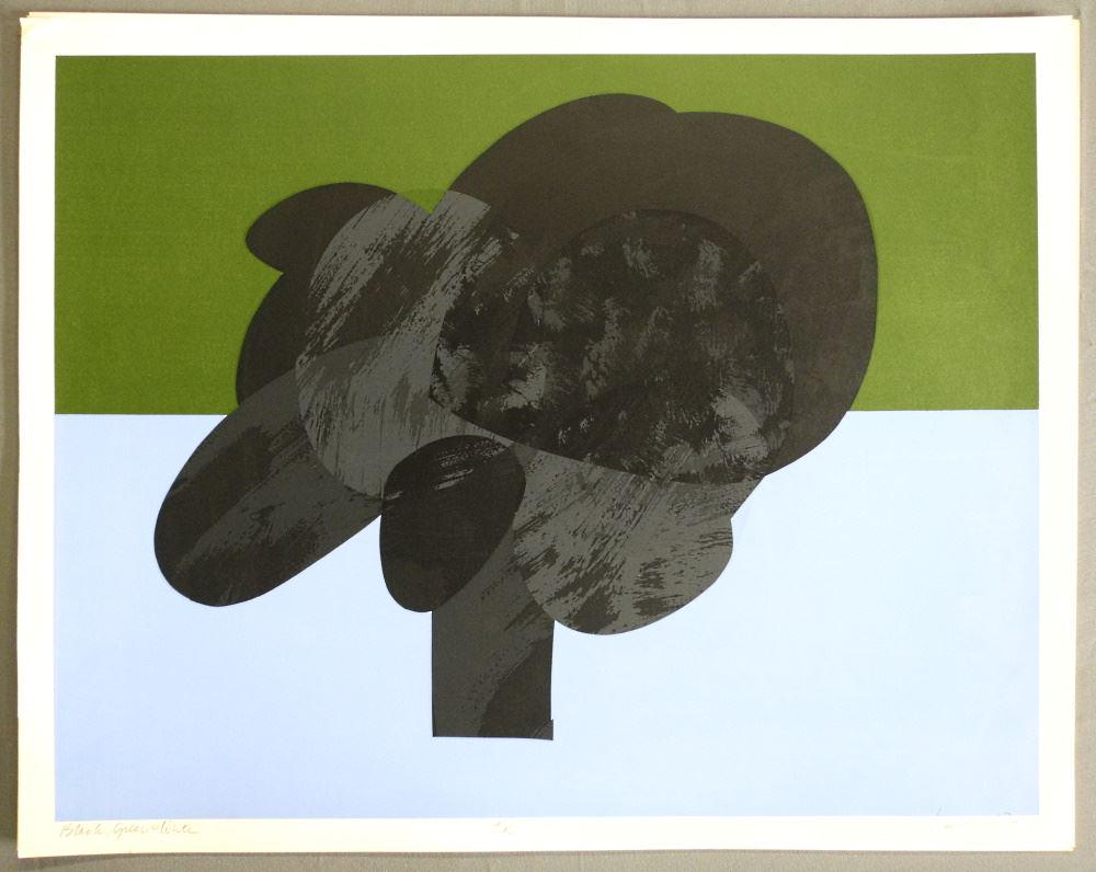 7 Coloured Prints & Proofs signed Harvey '73, 22 1/2" x: 7 Coloured Prints & Proofs signed Harvey '73, 22 1/2" x 28 1/2", "Black, Green & Blue".
