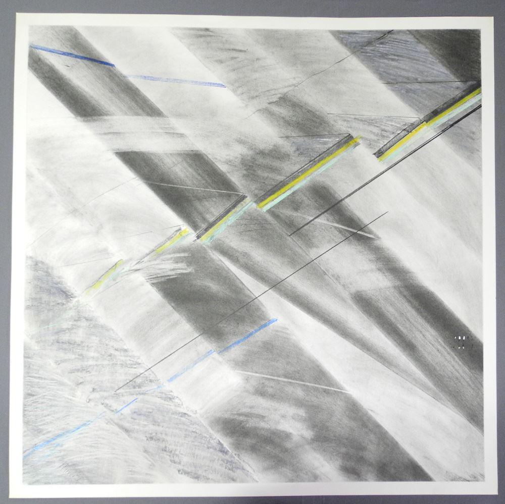 Unframed Pastel signed Harvey '78, 29" x 29", "Black: Unframed Pastel signed Harvey '78, 29" x 29", "Black Diamond #20".