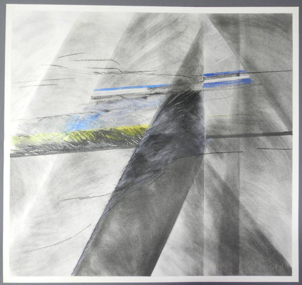 Unframed Pastel signed Harvey '78, 28" x 29 3/4",: Unframed Pastel signed Harvey '78, 28" x 29 3/4", "Black Diamond #16".