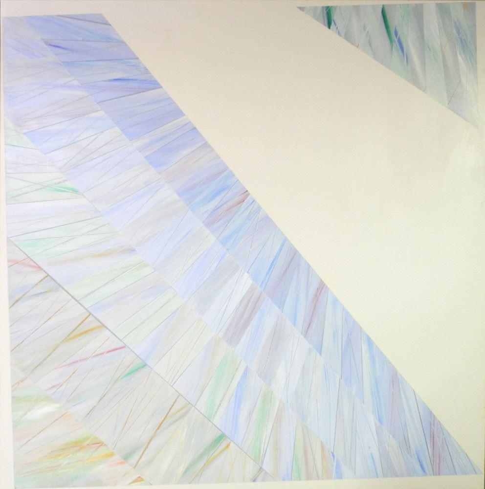 Oil and lucite signed inverso Don Harvey '80, 72" x: Oil and lucite signed inverso Don Harvey '80, 72" x 72", "White Diamond #4".
