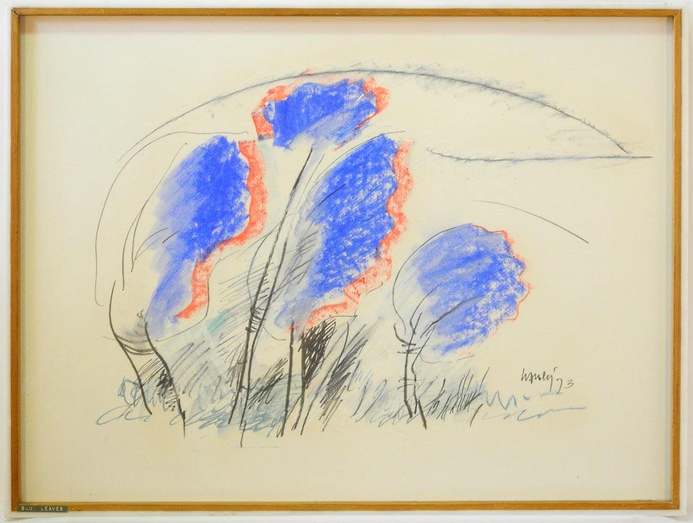 Pastel signed (Don) Harvey '73, 18" x 24", "Blue (1 of 1)
