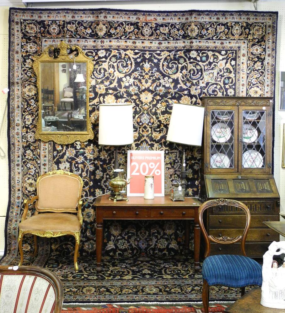 Najafabad signed carpet, approx. 13'3" x 9'10". (1 of 5)