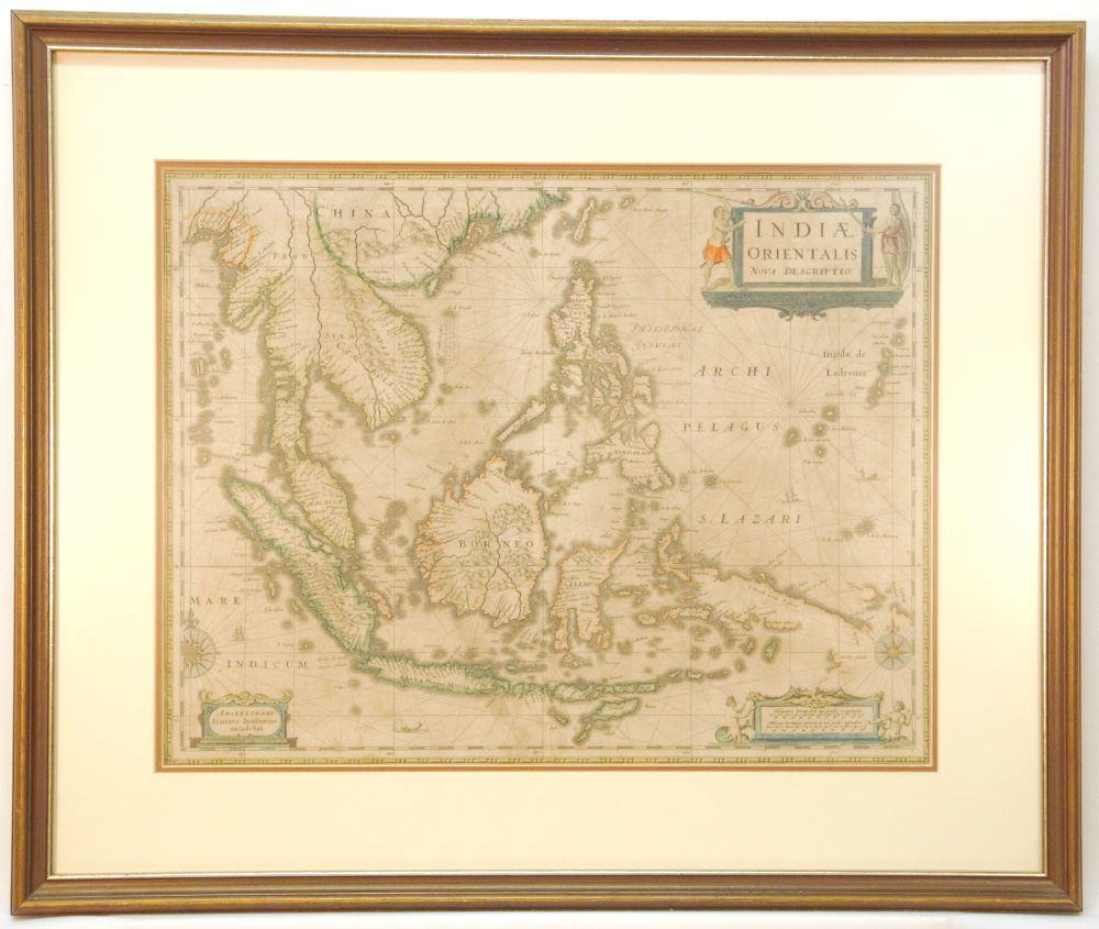 Antique Map of Indiae Orientalis by Jan Jansson, 15 (1 of 4)