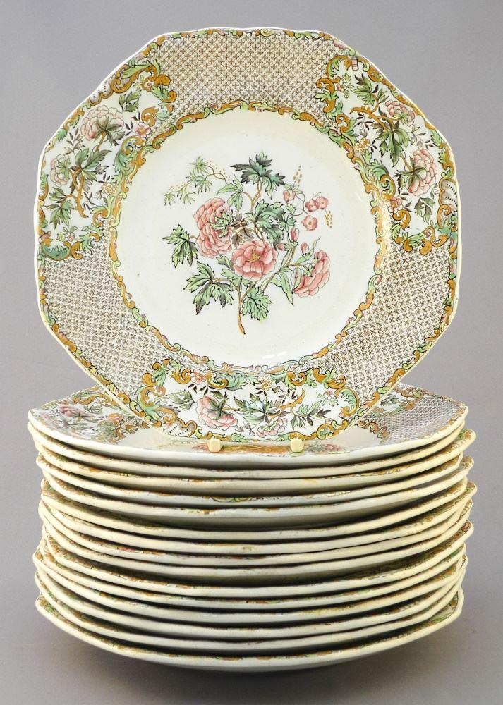 16 Copeland & Garrett late Spode "New Fayence" plates, (1 of 4)