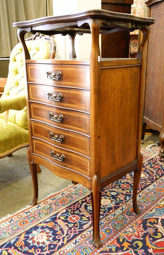 Inlaid Mahogany Sheet Music Cabinet, 39" high. (1 of 5)