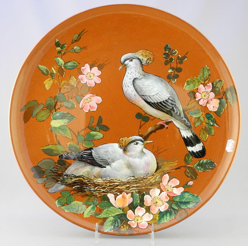 Minton Charger "Nesting Birds" signed H. Bentley, 15 (1 of 4)