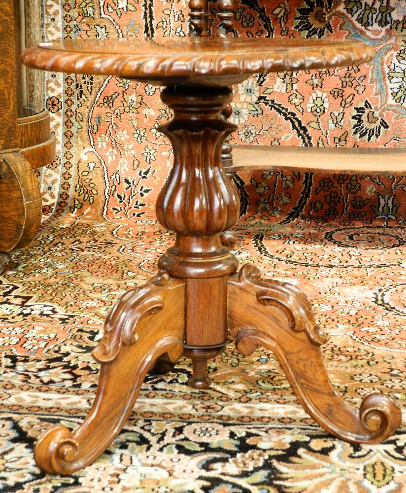 Small Antique Side Table, 16 1/2" high, 14 1/2" top. (1 of 3)