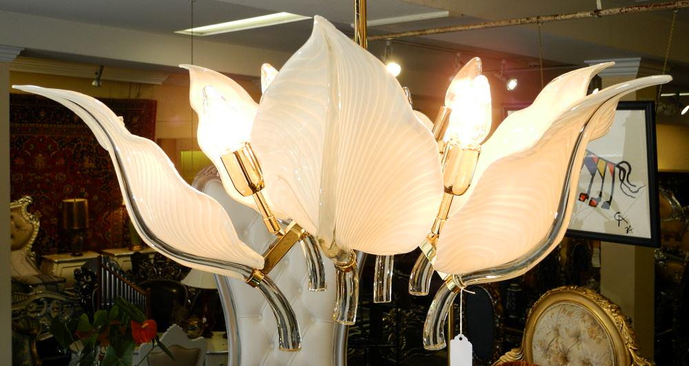 Murano Glass Light Fixture, acquired 1990, 33" wide. (1 of 4)