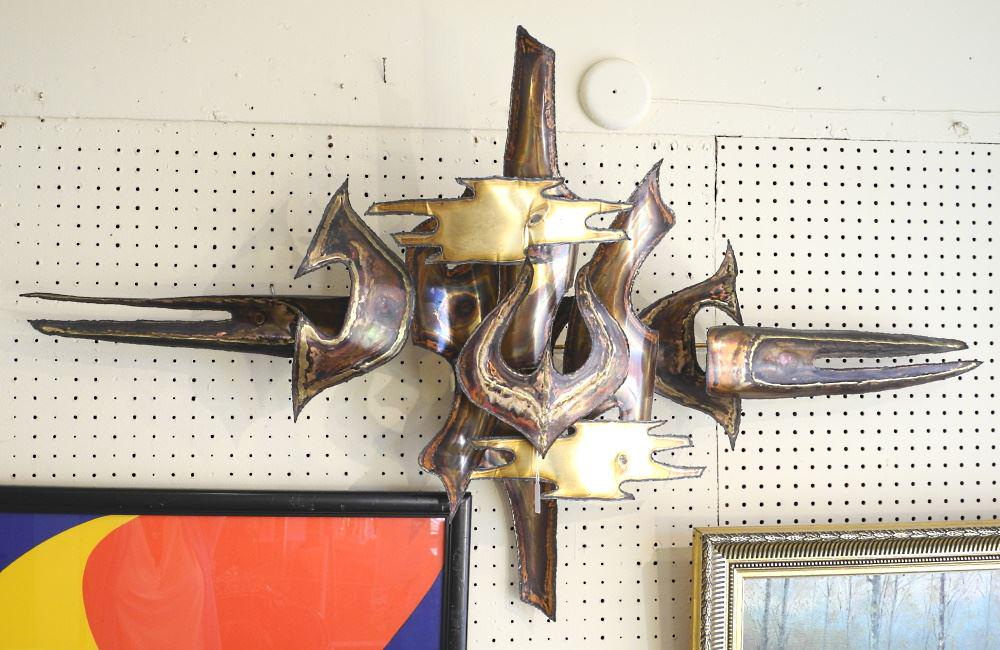 1970's Brass Wall Hanging, 32" x 52" x 9 1/2", 1 (1 of 1)