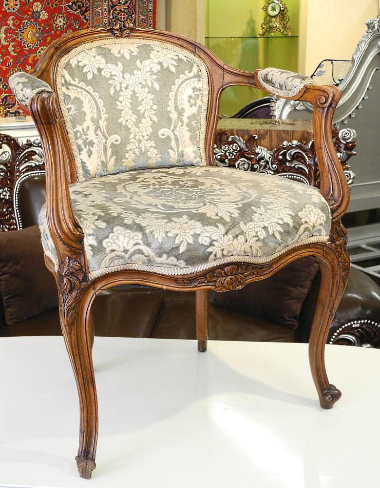 Louis XV Fruitwood Armchair.: Louis XV Fruitwood Armchair.