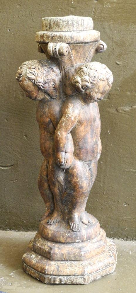 Cast Concrete Figural Pedestal, 26 1/2" high. (1 of 1)