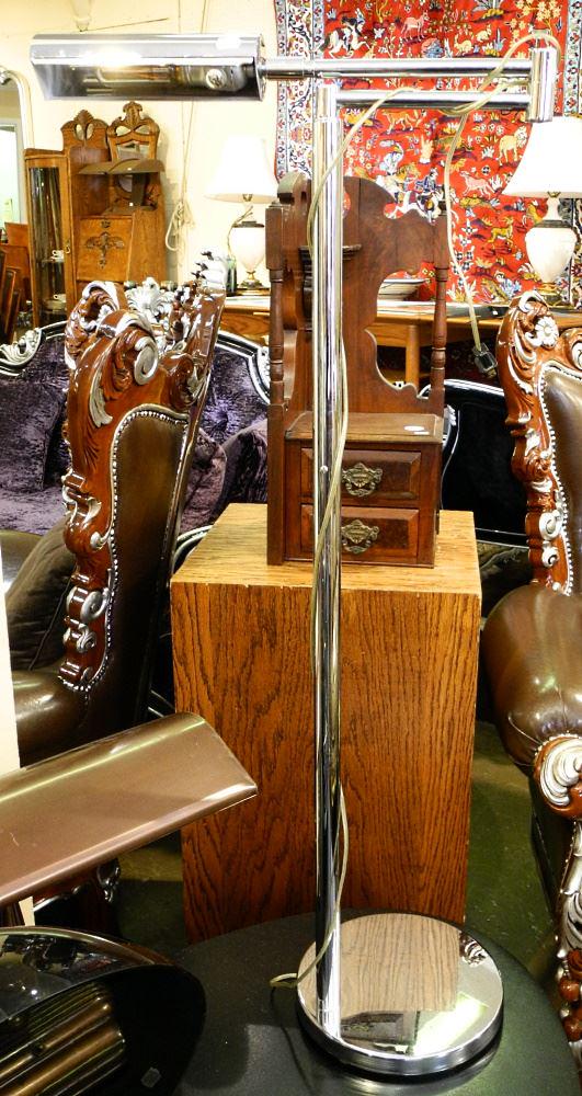 Koch & Lowy Articulated Chrome Floor Lamp, 41" high. (1 of 2)