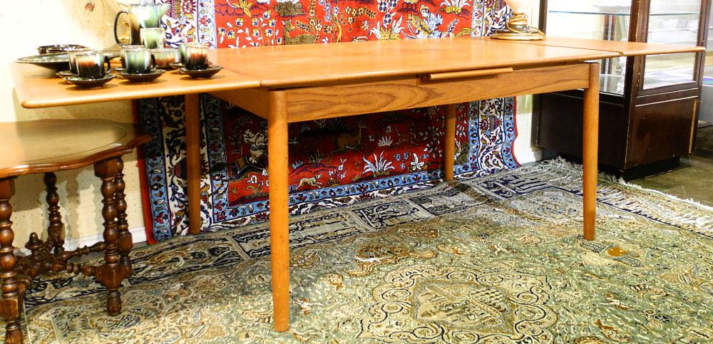 Danish Modern Style Teak Draw Leaf Table, 97" length (1 of 3)