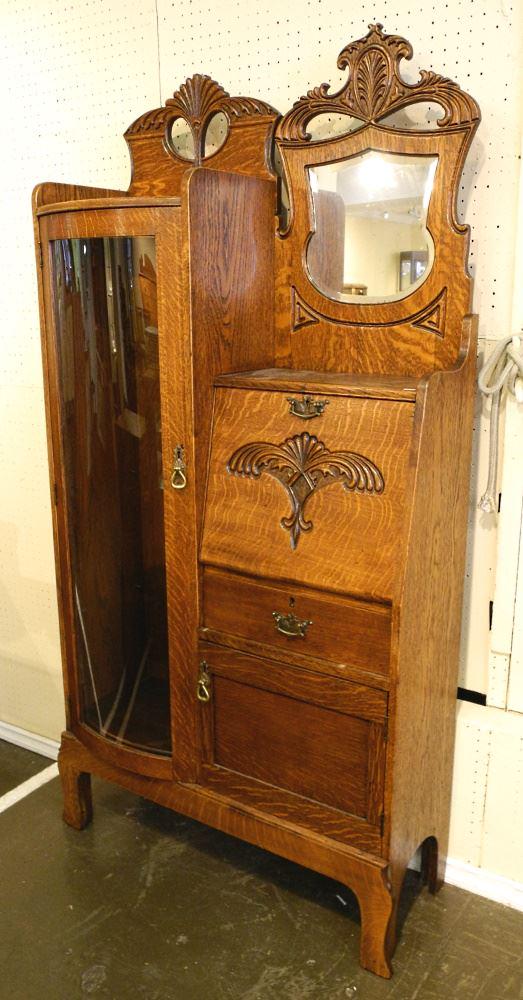 Golden Oak Side by Side Cabinet Secretary. (1 of 3)