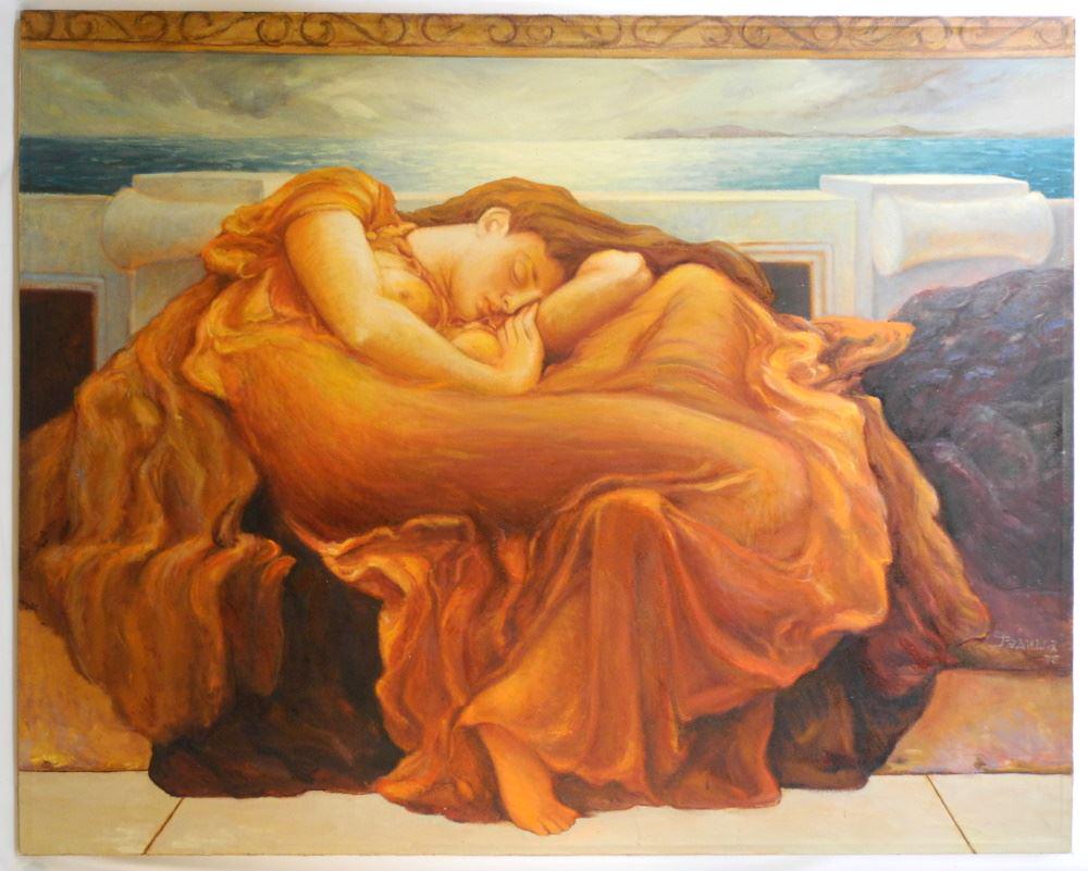 Oil on Canvas after Leighton, signed indistinctly, 46 (1 of 4)