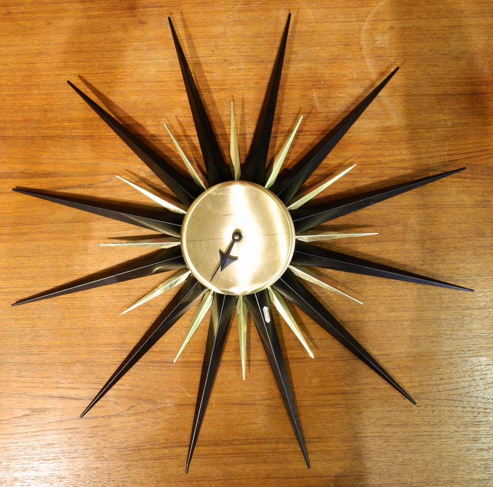 Westclox Radial Starburst Wall Clock, 26" wide.: Westclox Radial Starburst Wall Clock, 26" wide.