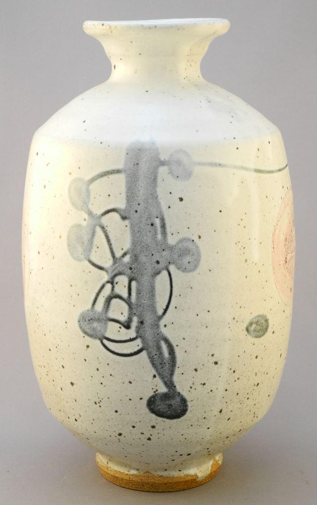 Stoneware Vase with Impressed Mark by Wayne Ngan, 11: Stoneware Vase with Impressed Mark by Wayne Ngan, 11 3/4" high.