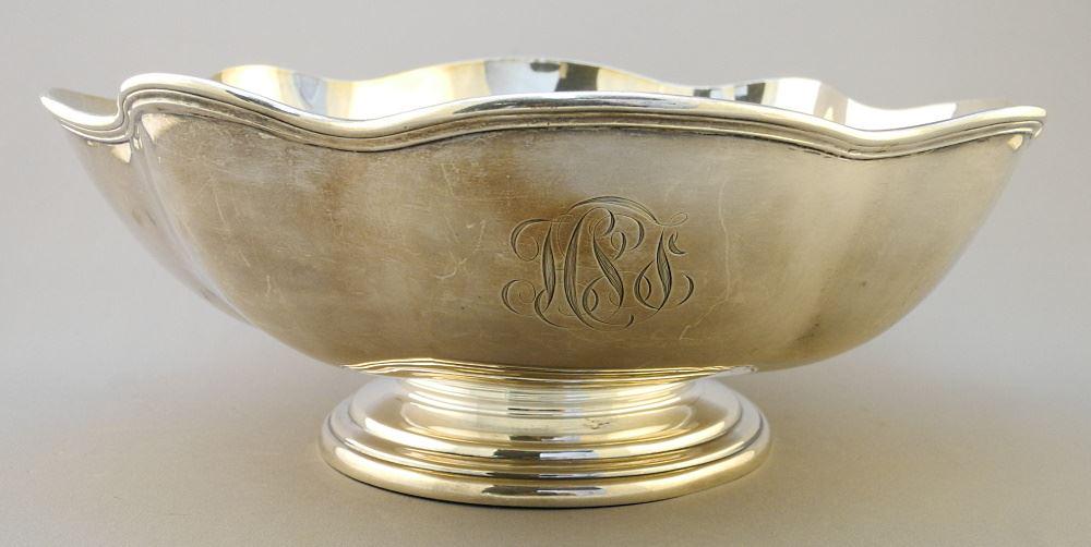 Frank Herschede Co. Sterling Silver Lobed Bowl, 11": Frank Herschede Co. Sterling Silver Lobed Bowl, 11" wide.