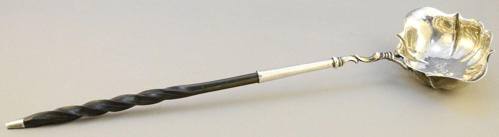 Georgian Hallmarked Silver Toddy Ladle, marked with a (1 of 4)