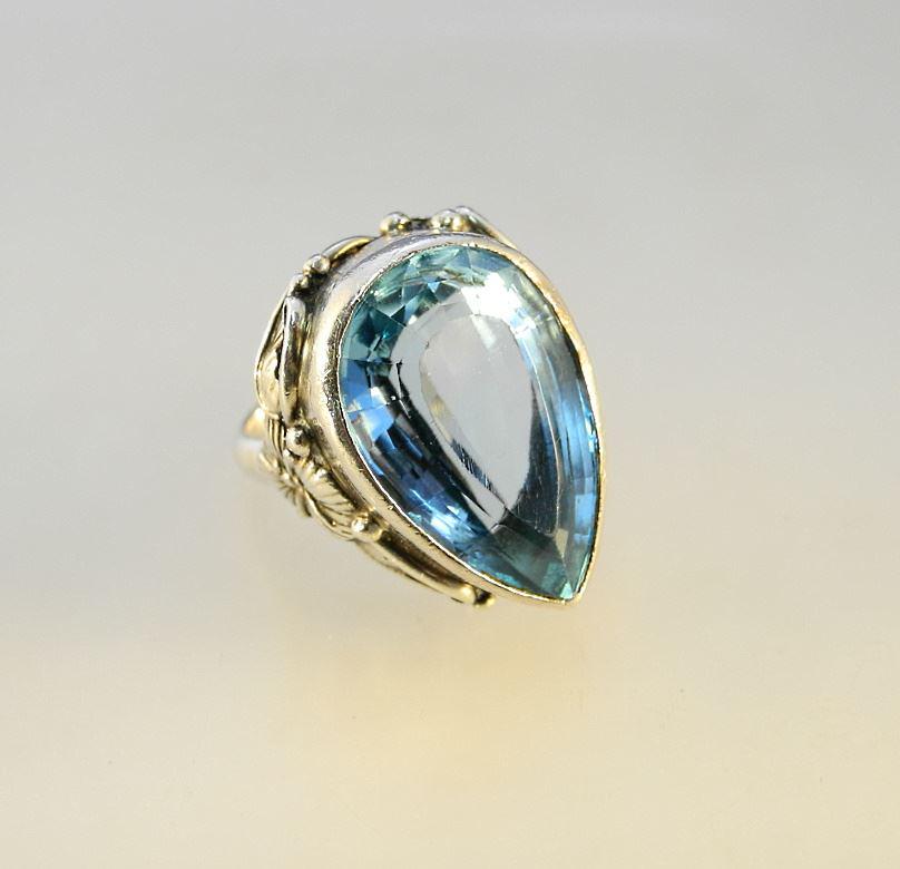 Sterling & Blue Topaz Ring, size 6 3/4. (1 of 5)