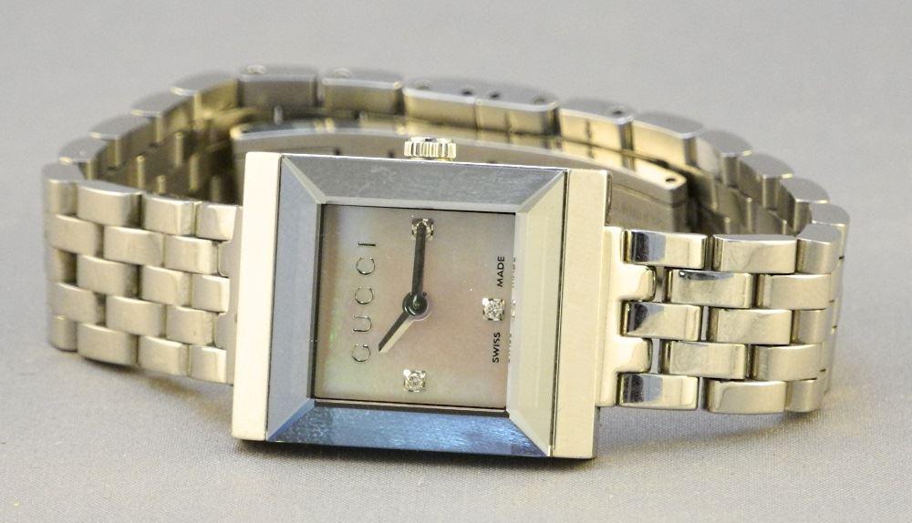 Gucci Stainless Ladies Watch with Diamonds. (1 of 4)
