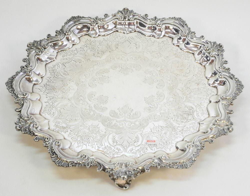 Reproduction Old Sheffield Plate Footed Tray. (1 of 4)