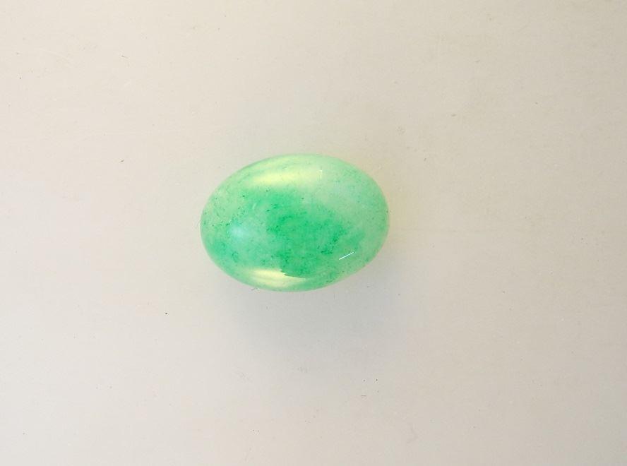 Apple Green Oval Jade Cabochon, 3/4" length. (1 of 2)