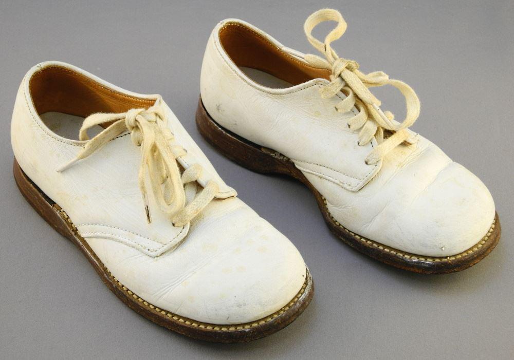 Pair of Saks Fifth Avenue Childerens White Patent: Pair of Saks Fifth Avenue Childerens White Patent Leather Shoes, 8 1/2, in Ferragamo Box.