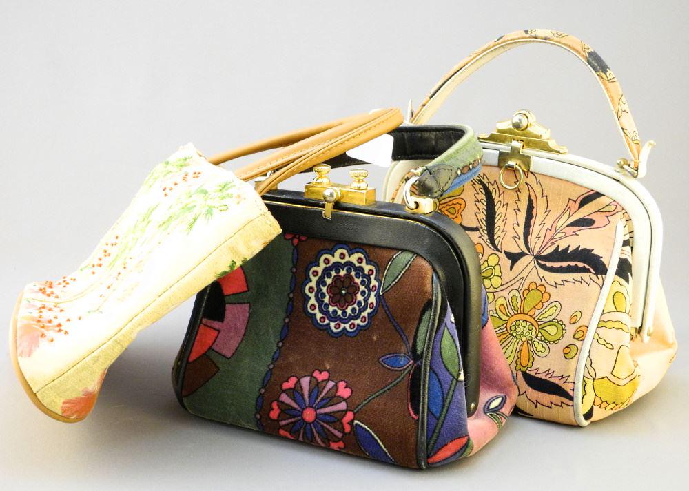 2 Emilio Pucci Italian Bags & a Beaded Tropical Bag. (1 of 3)