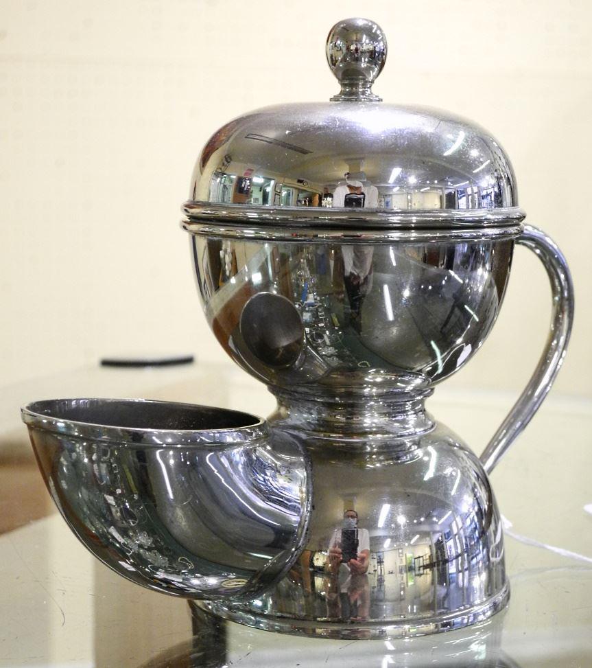 Victorian Plated Campaign Shaving Mug, 5 1/2". (1 of 2)