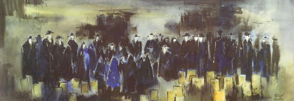 Watercolour signed Peter Goetz, 10 1/8" x 29", (1 of 4)