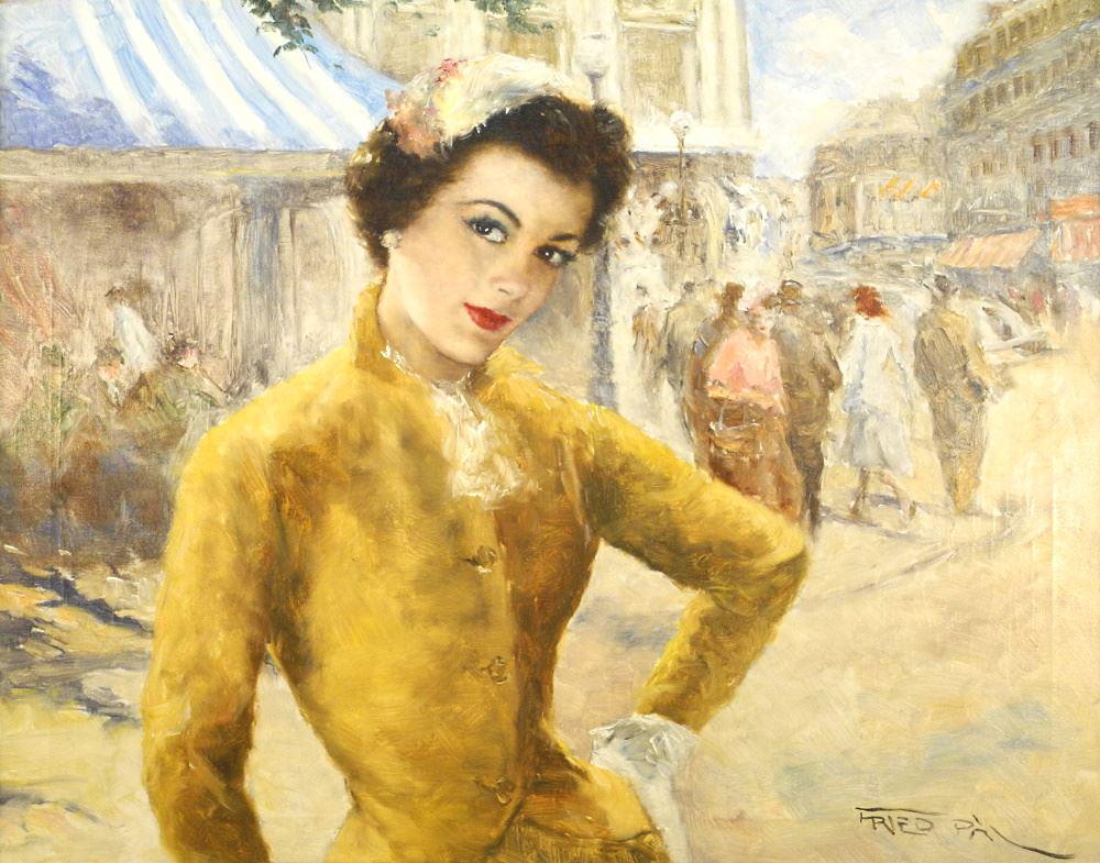 Oil on Canvas signed Fried Pal, 24" x 30", "Parisian (1 of 5)